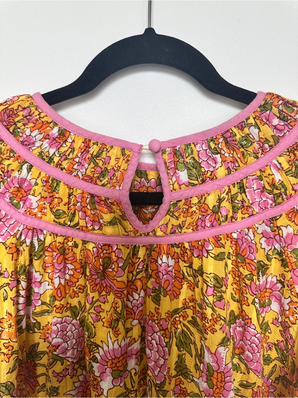THML Floral Puff Sleeve Blouse in Yellow and Pink - Picture 8 of 10